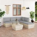 vidaXL 6-dielna záhradná súprava z paliet+podložky, smrekové drevo