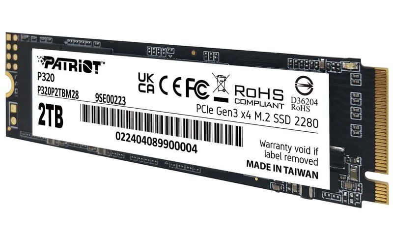 PATRIOT P320 2TB SSD / Interný / M.2 PCIe Gen3 x4 NVMe 1.3 / 2280 SSD disk, interný, 2TB, M.2 2280, PCIe Gen3 x4, NVMe 1.3