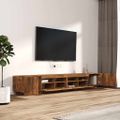 vidaXL 3-dielna súprava TV skriniek s LED dymový dub spracované drevo