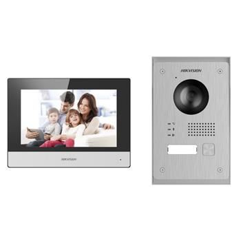 Hikvision súbor videotelefónu, 2-vodičový, bytový monitor + dverová stanica + napájací zdroj