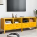 vidaXL TV skrinky 2 ks horčicovo-žlté 68x39x50,5 cm oceľ