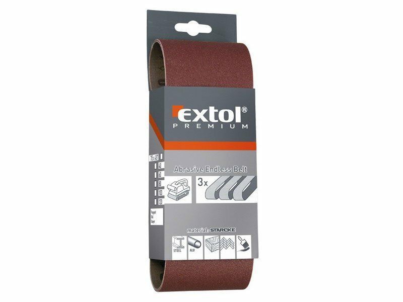 Plátno brusné nekonečný pás, bal. 3ks, P40, 75x457mm EXTOL-PREMIUM