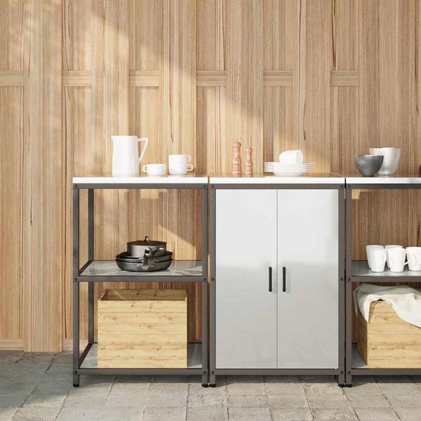 vidaXL Kuchynský úložný set HATTEM 2 pcs Strieborná Pozinkovaná oceľ