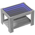 vidaXL Konferenčný stolík s LED sivá sonoma 73x53x45cm kompozit. drevo