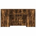 vidaXL Recepčný stôl dymový dub 200x50x103,5 cm kompozitné drevo