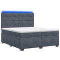 vidaXL Posteľ boxspring s matracom Tmavosivá 200 x 200 cm Zamat