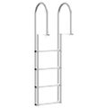 vidaXL 4-stupňový žebřík na docks Strieborná 45 ×11,5 ×162 cm Hliník