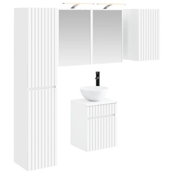 vidaXL Set kabinetov do kúpeľne 5 pcs Biela 43 x 16 x 62,5 cm