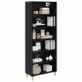 vidaXL Highboard Čierny dub 69,5 x 32,5 x 180 cm Kompozitné drevo