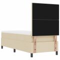 vidaXL Posteľ s pružinovým rámom s matracmi Krémová 80 x 200 cm látka