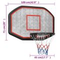 vidaXL Basketbalová doska čierna 109x71x3 cm polyetén