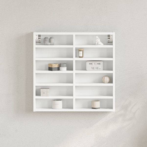 vidaXL Vitrína biela 60x8,5x58 cm kompozitné drevo