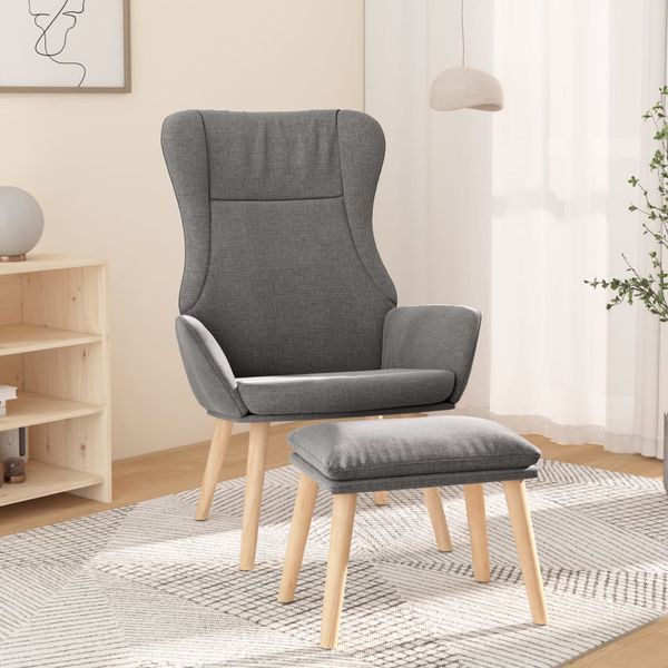 vidaXL Relaxačné kreslo s podnožkou bledosivé látka