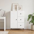 vidaXL Servírovacia skriňa Biela 66 x 34,5 x 90 cm Kompozitné drevo