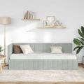 vidaXL Rohový rám postele Svetlosivá 80 cm x 200 cm Zamat