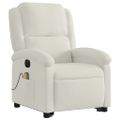 vidaXL Elektrické zdvíhacie masážne sklápacie kreslo krémové zamat