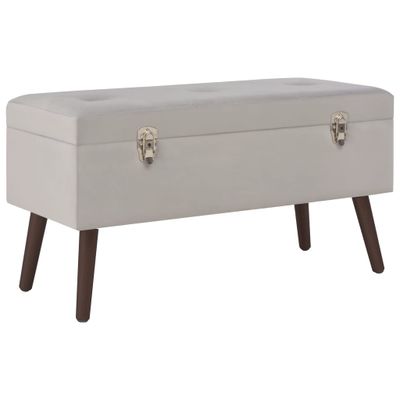 vidaXL Lavica s úložným priestorom 80 cm sivá zamat