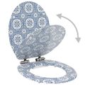 vidaXL WC sedadlo s pomalým sklápaním MDF dizajn porcelánu