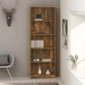 vidaXL 5-poschodová knižnica dymový dub 60x24x175 cm spracované drevo