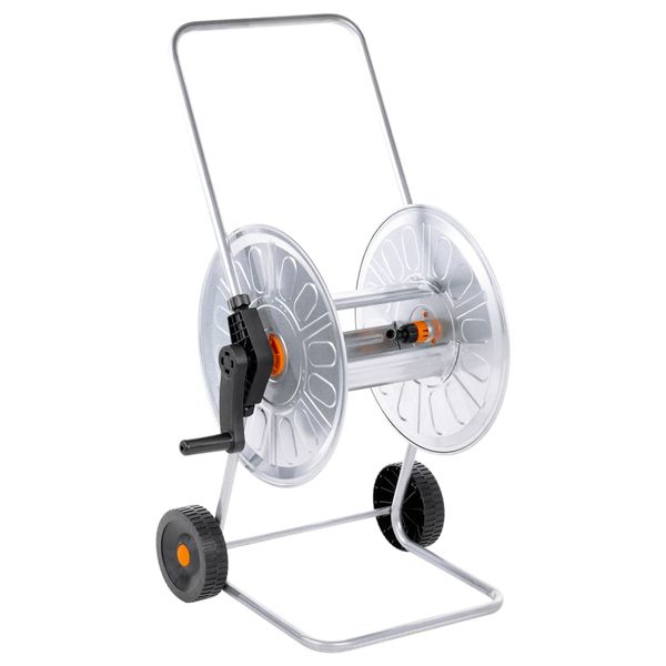 vidaXL Vozík s hadicovým bubnom pre 80 m 1/2" / 50 m 3/4" hadicu oceľ
