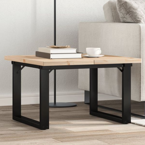 vidaXL Konferenčný stolík v tvare O 70x70x40,5 cm borovica a oceľ