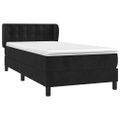 vidaXL Posteľný rám boxspring s matracom čierny 90x190 cm zamat