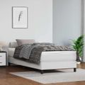 vidaXL Matrac s taštičkovými pružinami stredná tvrdosť biely 100x200x20 cm umelá koža