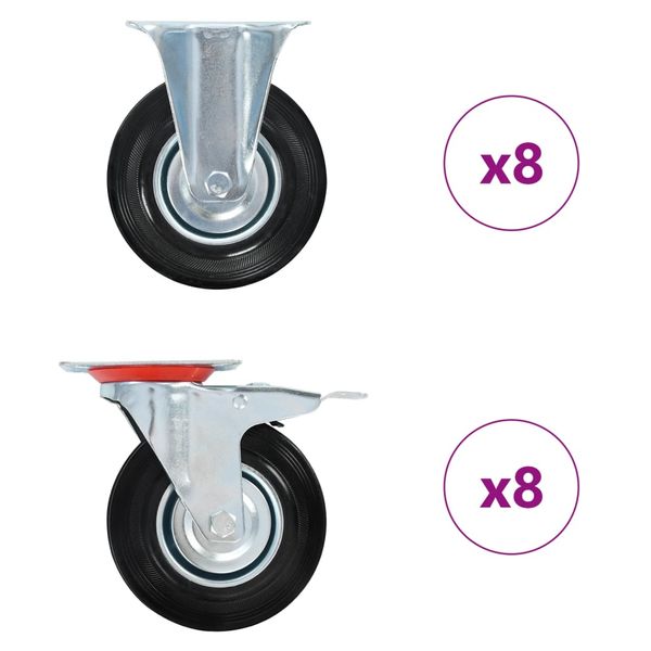 vidaXL Kolieska 16 ks, 125 mm