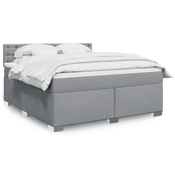 vidaXL Boxspring posteľ s matracom bledosivá 180x200 cm látka
