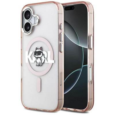 Puzdro Karl Lagerfeld pre iPhone 17 6,1" IML Choupette Sketch Logo MagSafe ružová