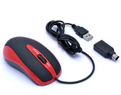 AMEI AM-M801/Kancelárska/Optická/800 DPI/Drôtová USB/Čierna-červená