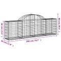 vidaXL Oblúkový gabionový kôš 18 ks 200x30x60/80 cm pozinkované železo