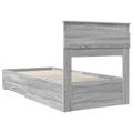 vidaXL Rám postele Sivý Sonoma a striebro 75 x 190 cm Kompozitné drevo