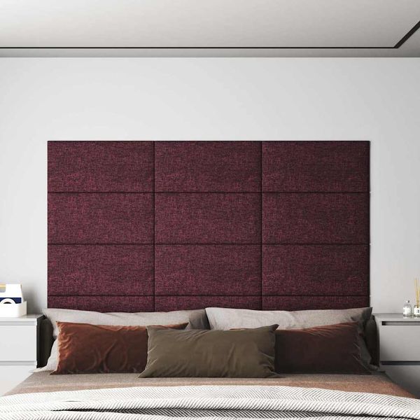 vidaXL Nástenné panely 12 ks fialové 60x30 cm látka 2,16 m²