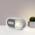 Budík s LED nočným svetlom so zajačikom PURE FNL-05 INGRID biela dlhé Forever Light