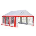 vidaXL Záhradná markíza PVC 4x6 m červeno-biela
