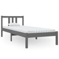 vidaXL Posteľný rám, sivý drevený masív 75x190 cm malé jednolôžko