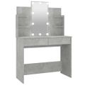vidaXL Toaletný stolík s LED betónovo sivý 96x40x142 cm