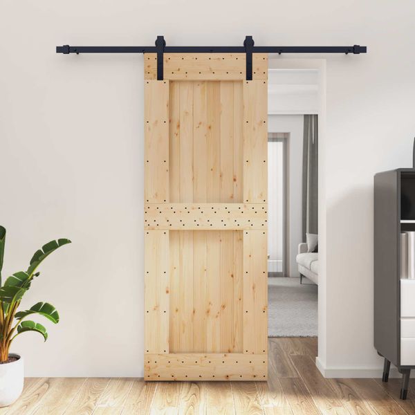 vidaXL Posuvné dvere Prírodná a čierna 80 x 210 cm