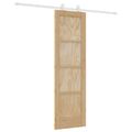 vidaXL Posuvné dvere Prírodná a biela 61 x 198,5 cm Borovicový masív