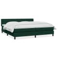 vidaXL Box Spring Posteľ s matracom Tmavo zelená 200x210 cm Zamat