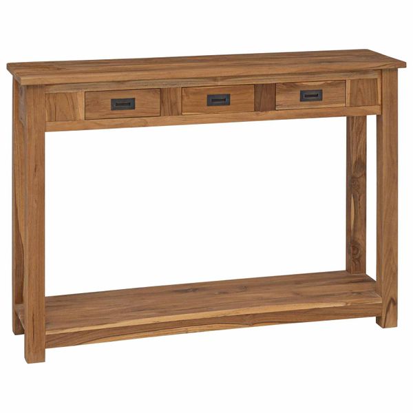 vidaXL Konzolový stôl Prírodná 110 x 30 x 80 cm Husté teakové drevo