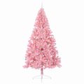 vidaXL Umelý predsvietený vianočný stromček Ružová 240 cm PVC
