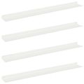 vidaXL Závesná polica 4 ks Biely 80 x 9 x 2,5 cm Oceľ