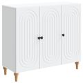vidaXL Servírovacia skriňa Biela 89 x 34,5 x 80 cm Kompozitné drevo