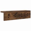 vidaXL Vešiak na stenu Nástenná montáž Dymová dub 40 x 10,5 x 10,5 cm