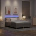 vidaXL LED box s pružinami Sivohnedá 140 x 200 cm látka