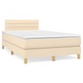 vidaXL Boxspring posteľ s matracom krémový 120x200 cm látka