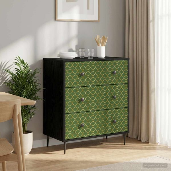 vidaXL Příborník GELEEN Smaragdový geometrický vzor 66 x 36,5 x 76 cm
