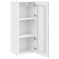 vidaXL Nástenný sklenený kabinet PORTO Betónová šedá 40 x 31 x 100 cm